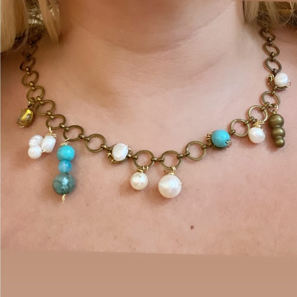 turquoise and pearl necklace
